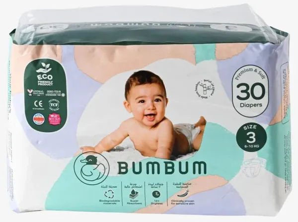 BUMBUM Baby Diapers (6-10kg) - Size 3 - 30pcs