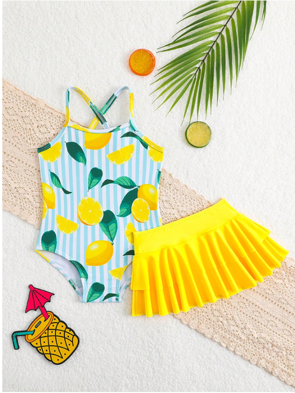 Girls' swimsuit with skirt
