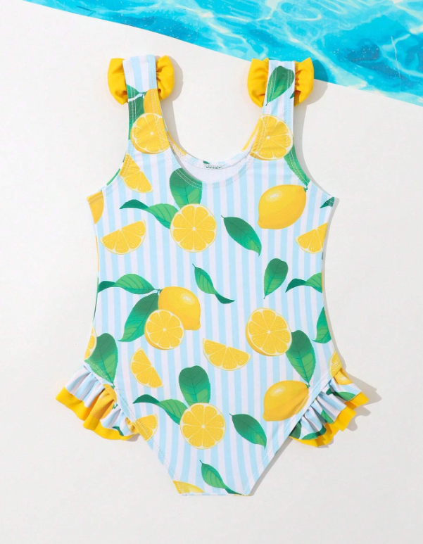 Young Girl Bowknot One-Piece Swimsuit