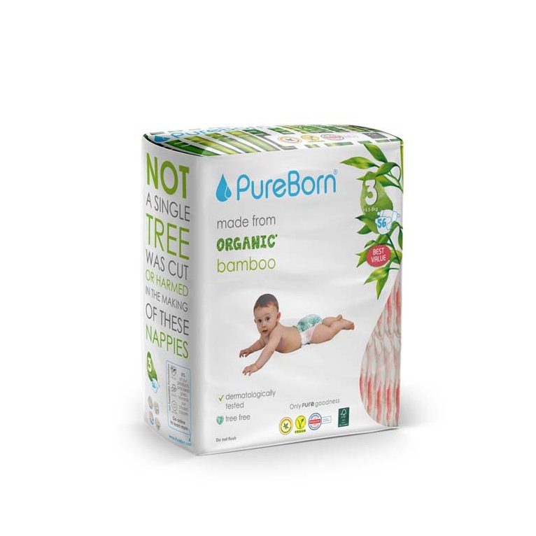 Pureborn Diapers Size 3 Double Pack