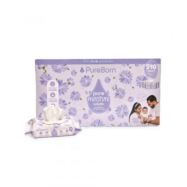 Pureborn Pure Moisture Wipes with Organic Calendula Lotion