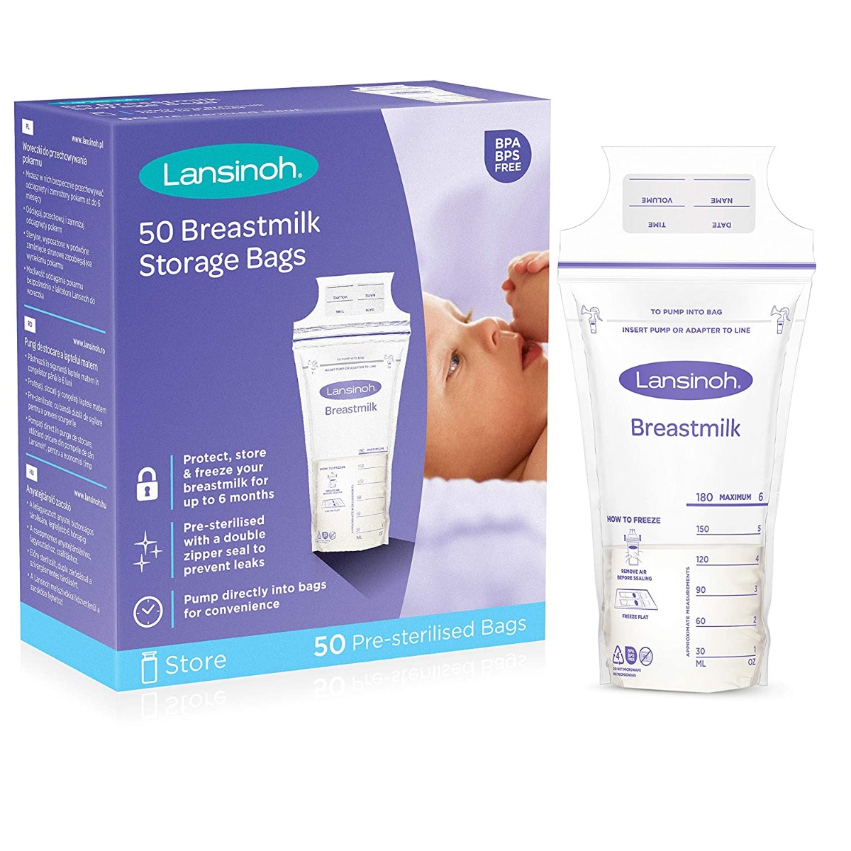 Lansinoh breast milk storage bags - 50pcs